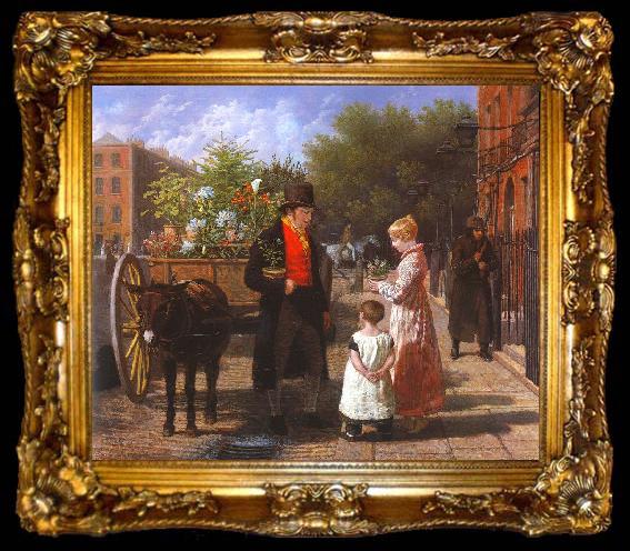 framed  Agasse, Jacques-Laurent The Flower Seller, ta009-2